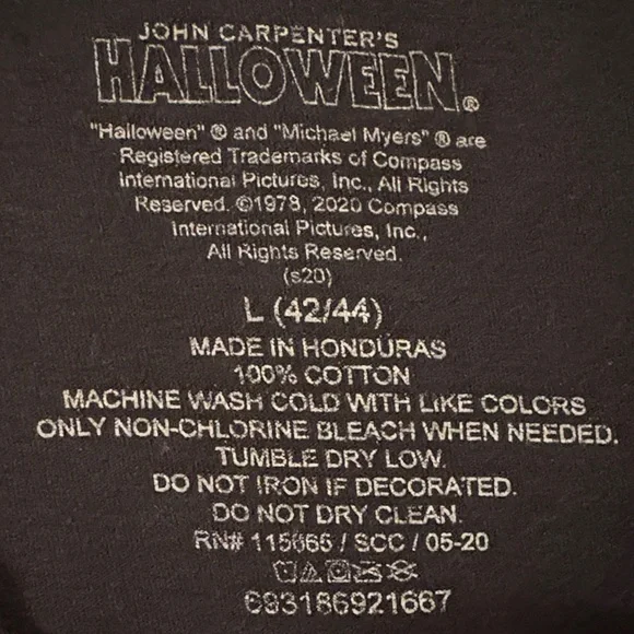 John Carpenter's Halloween Black Graphic Tee Sz: L - Picture 2 of 9